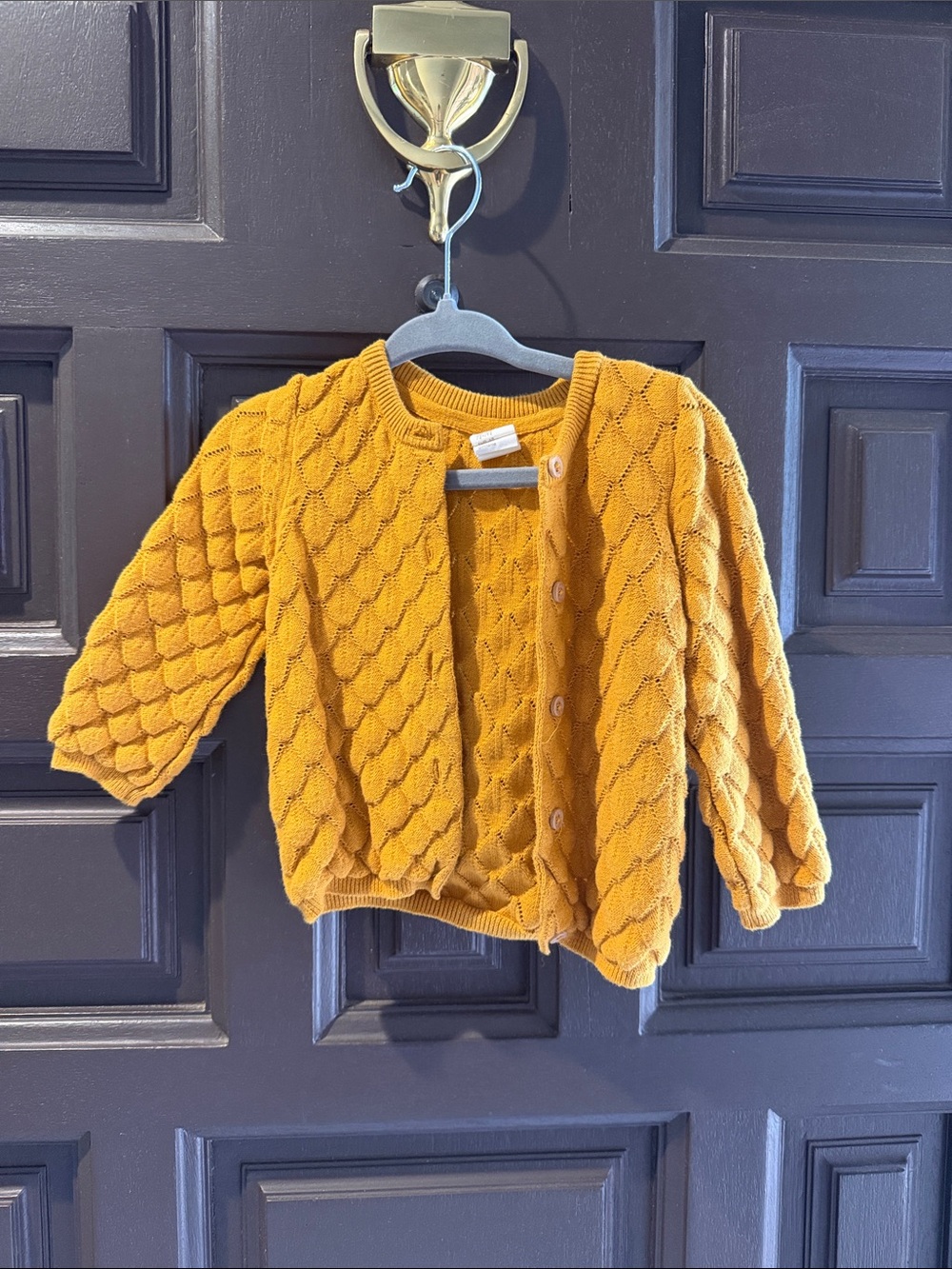 H&M Mustard Cable Knit Kids Cardigan